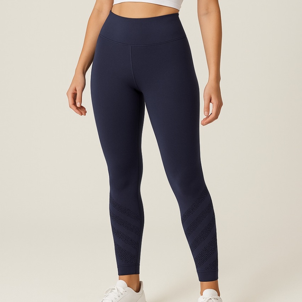 Marika Blue Purple Medium Leggings Soft Perforated